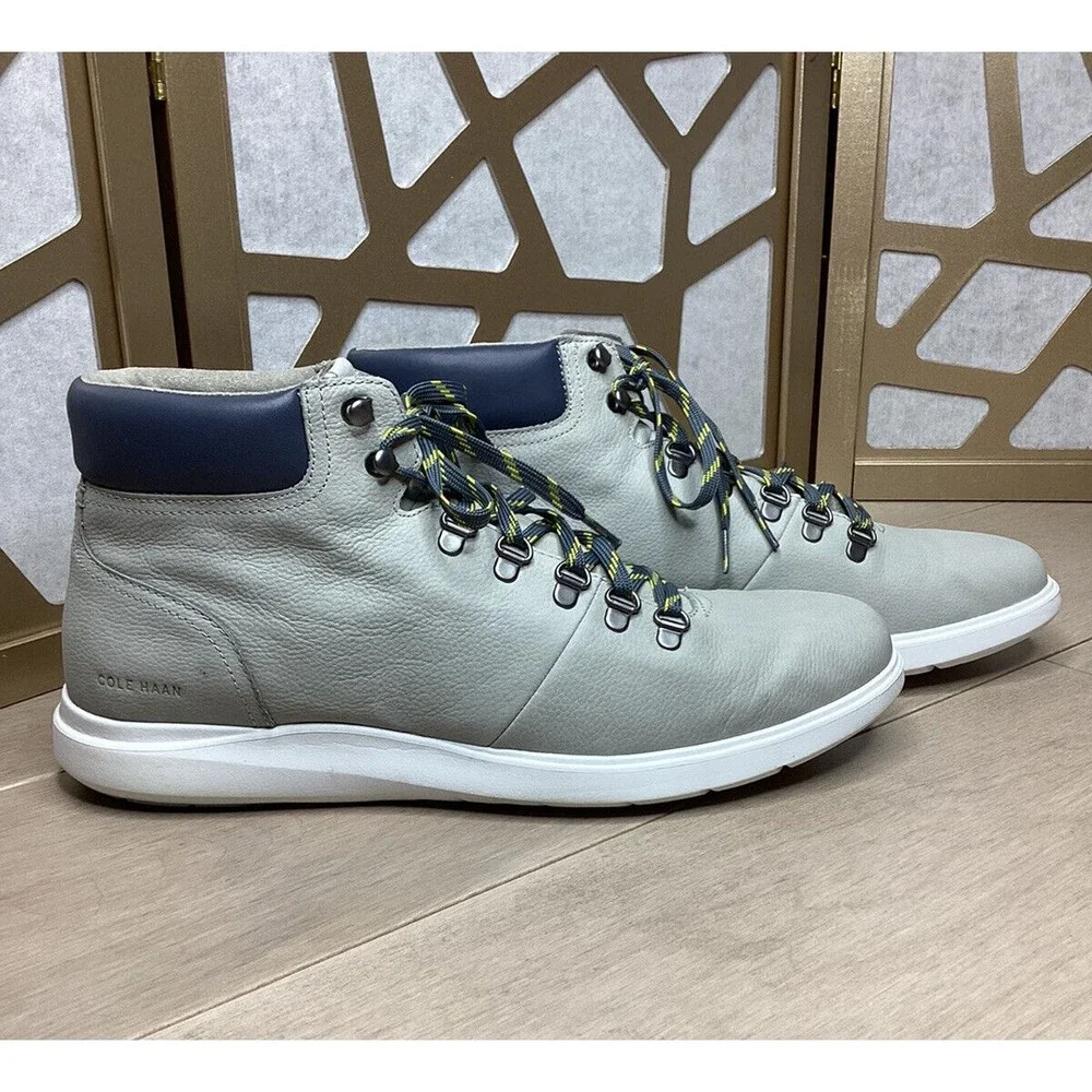 Cole Haan Grand Plus Essex Hiker hi top sneaker Boot Gray Men 13 M US leather